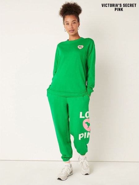 Victoria's Secret PINK Happy Camper Green Long Sleeve T-Shirt (R25053) | €7
