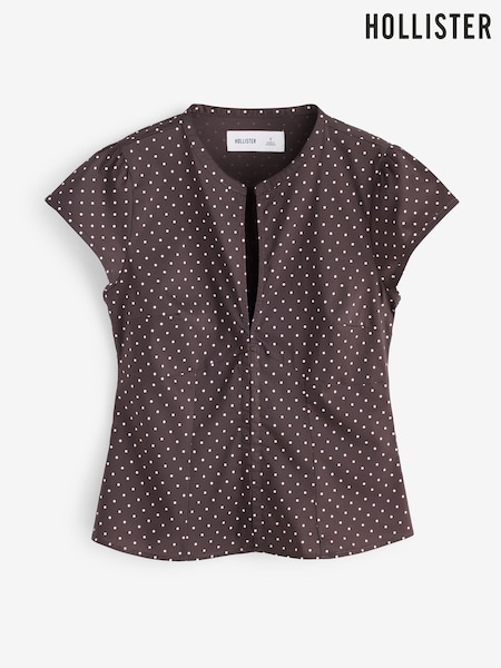 Brown - Hollister Keyhole Hook & Eye Top