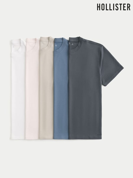 White - Regular Hollister Relaxed Everyday T-shirts 5 Pack