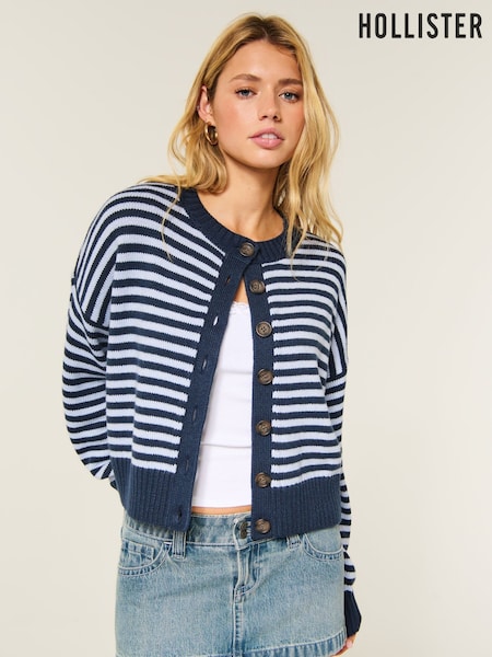 Blue - Hollister Crew Cardigan