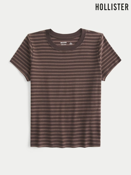 Brown - Hollister Crew Neck T-shirt