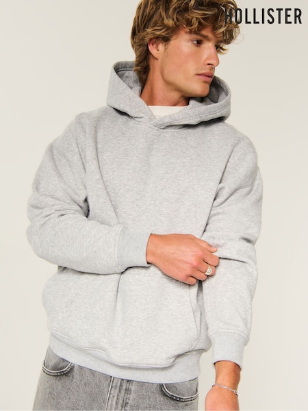 Grey - Regular Hollister Boxy Hoodie