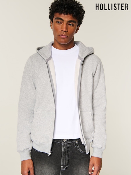 Grey - Regular Hollister Slim Hoodie