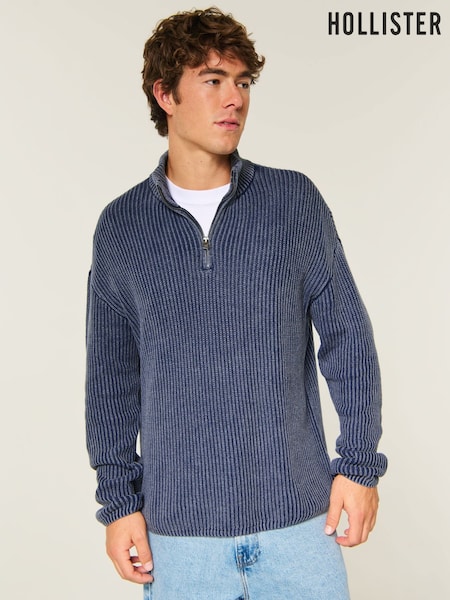 Blue - Regular Hollister Boxy Crewneck Sweatshirt