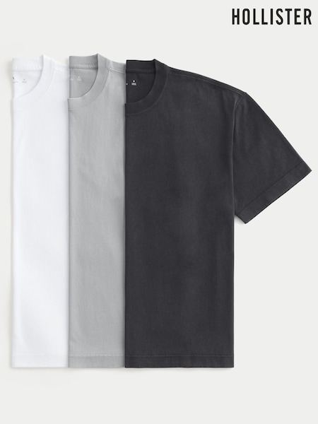 White - Regular Hollister Boxy T-shirts 3 Pack