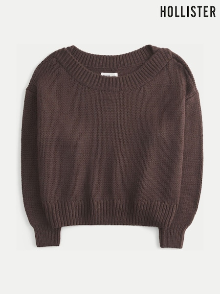 Brun - Pull Hollister ample