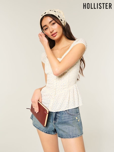 화이트 - Hollister Sweetheart Peplum Top