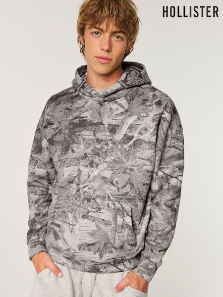Сұр камуфляж - Regular Hollister Boxy Hoodie