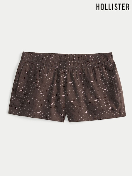 Marrón - Pantalones cortos de pijama tipo bóxer de Hollister