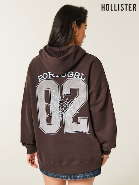 Brown - Hollister Graphic Sweat Top