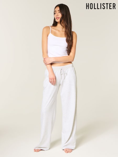 Grey - Hollister Wide Leg Pyjama Bottoms