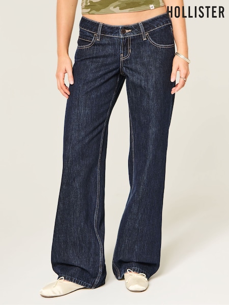 Blå - Hollister Ultralow Baggy Jeans