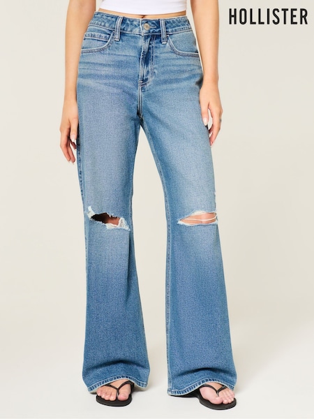 Blue - Hollister High Rise Baggy Jeans