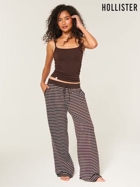 Brun - Bas de pyjama ample Hollister