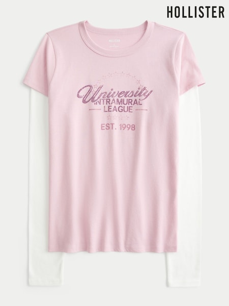 Pink - Hollister Twofer T-shirt