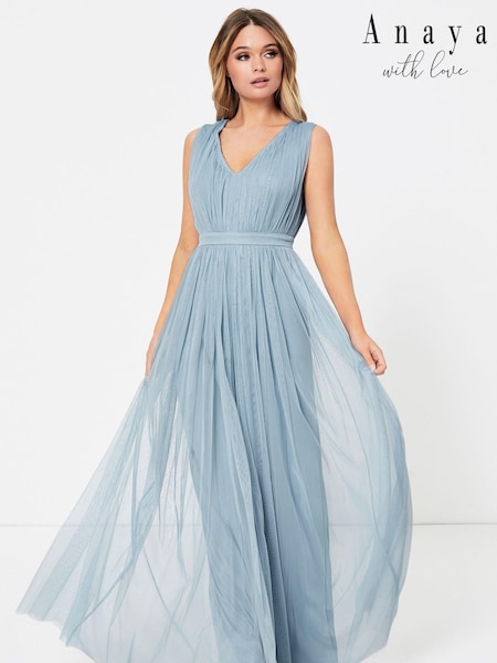 Anaya With Love Light Blue Bow Back Wide Strap Maxi Dress (R28942) | €15.50