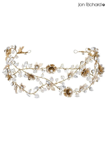 Jon Richard Gold Gold Plated Sienna Gold Floral Hair Vine - Gift Pouch (R29706) | €43