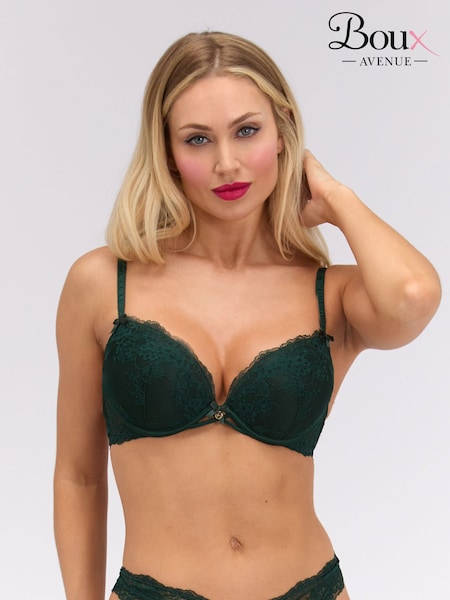 Green - Boux Avenue Sidonie Lace Push Up Plunge Bra