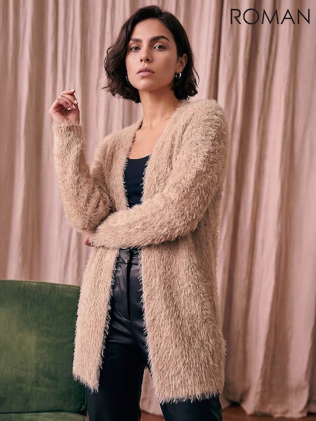 Бежевий - Roman Fluffy Long Sleeve Cardigan