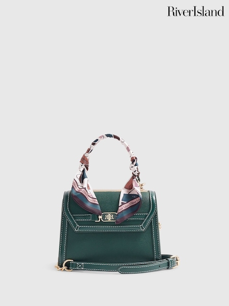 Green - River Island Mini Scarf Tote Cross-body Bag