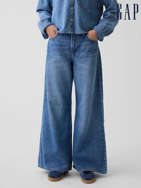 Тип средно изпран деним - Gap Low Rise Embroidered I Heart Ny Baggy Jeans (5-13yrs)