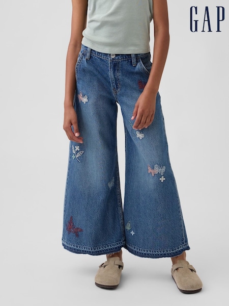 Medium Wash Broderad - Gap Low Rise Embroidered I Heart Ny Baggy Jeans (5-13yrs)