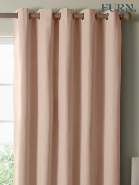 Furn The Ultimate Blackout Woven Textured Eyelet Curtains