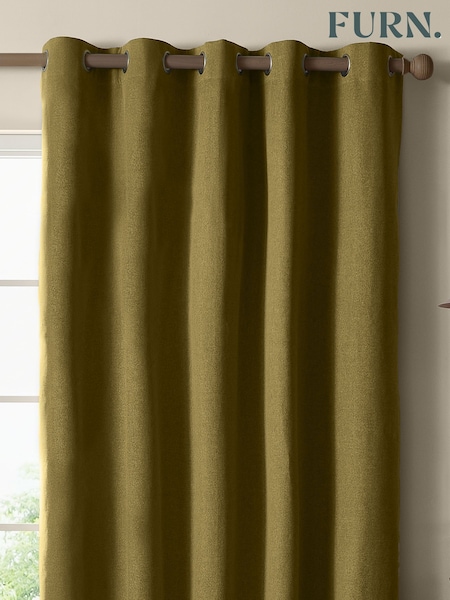 Furn The Ultimate Blackout Woven Textured Eyelet Curtains
