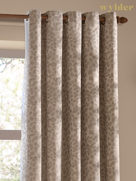 Wylder Grace Leaf Jacquard Lined Eyelet Curtains