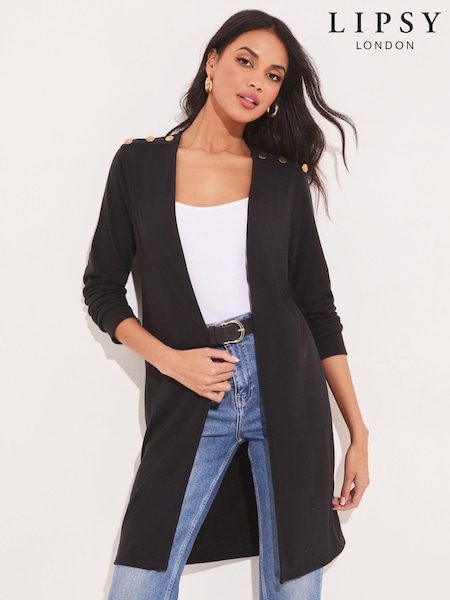 Lipsy Black Button Detail Longline Cardigan (R36021) | €28