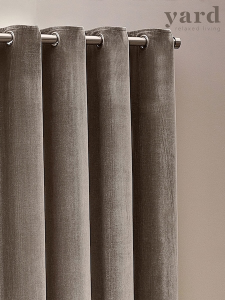 Yard Heavy Chenille Blackout Eyelet Curtain