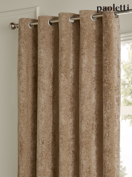 Paoletti Lustre Velvet Fully Lined Eyelet Curtain
