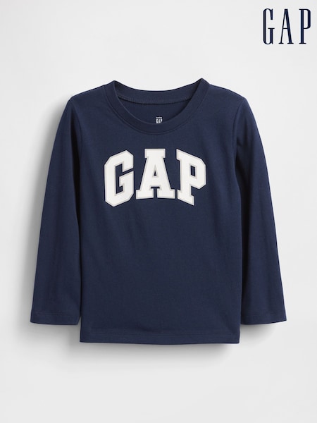 Navy - Gap Logo Long Sleeve T-shirt (6mths-5yrs)