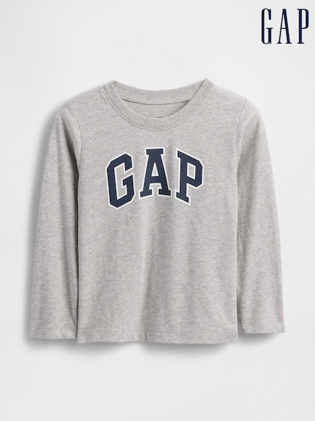 Grey - Gap Logo Long Sleeve T-shirt (6mths-5yrs)