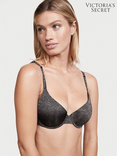 Victoria's Secret Black Smooth Logo Strap Lightly Lined T-Shirt Bra (R37793) | €17