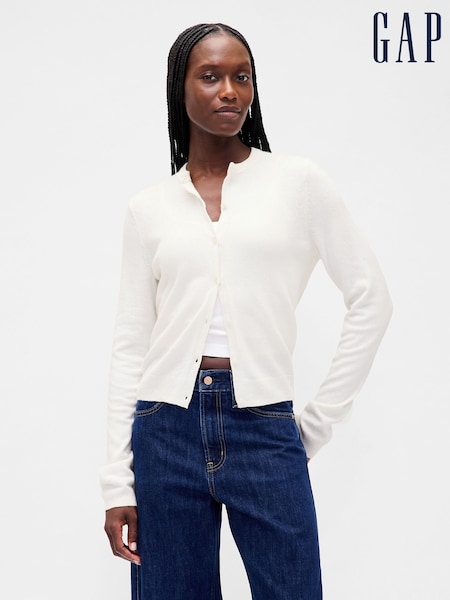White - Gap Cashsoft Crop Cardigan