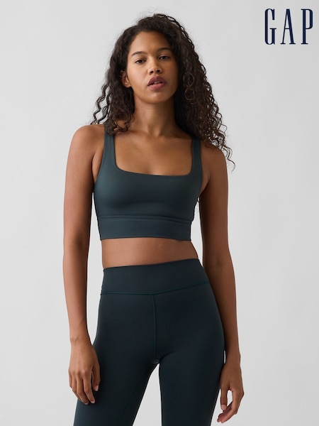Harmaa - Gap Fit Smooth Square-neck Sports Bra