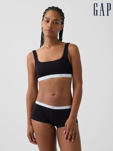 Black - Gap Softest Stretch Logo Bralette