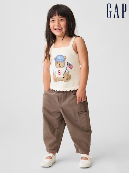 Brown - Gap Pull On Brannan Bear Pocket Barrel Jeans (6mths-5yrs)