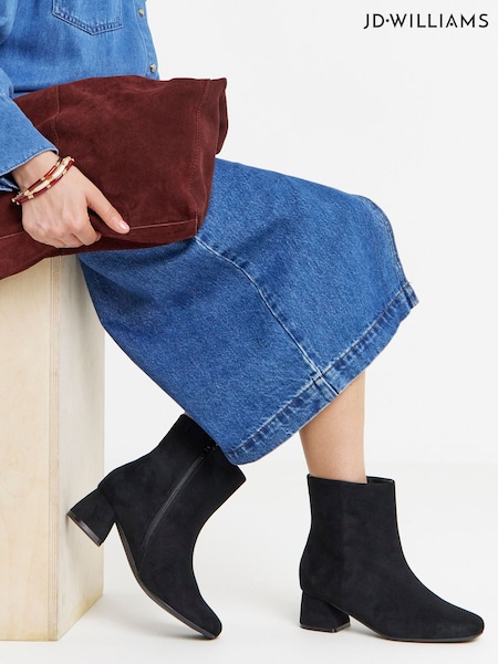 Negro - Jd Williams Block Heel Ankle Boots