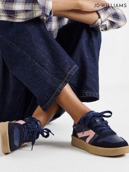Blue - Jd Williams Leather Retro Trainers
