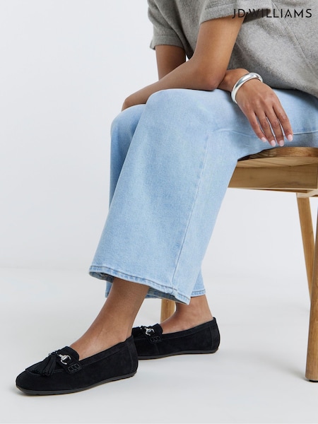 Czarny - Jd Williams Tassle Detail Flat Loafers