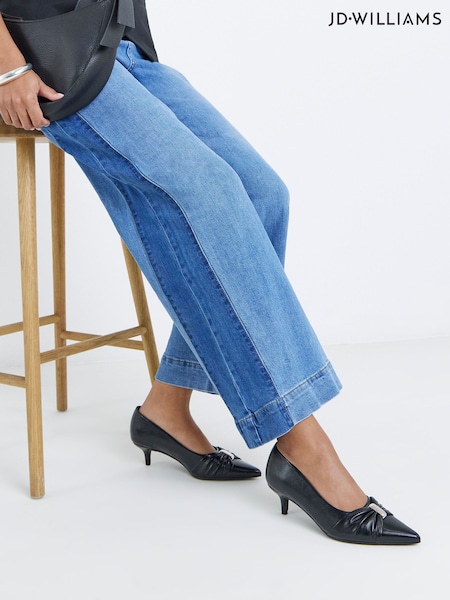 Black - Jd Williams Hardware Detail Court Shoes