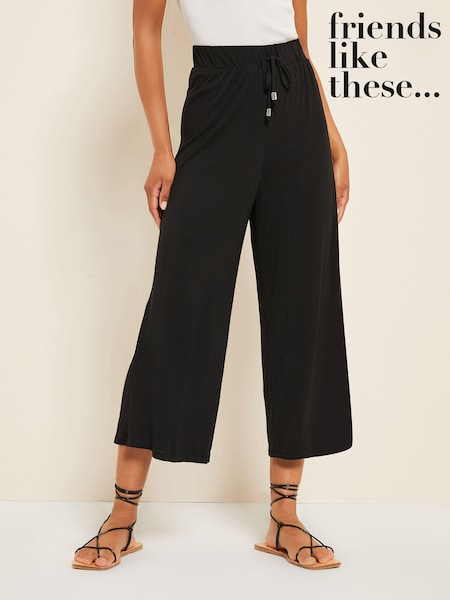 Friends Like These Belted Jersey Wide Leg Culotte Trousers (R42038) | 85 LEI