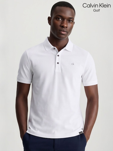 White - Regular Calvin Klein Golf Metro Liquid Touch Polo Shirt