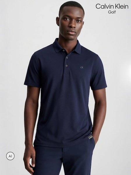 Blue - Regular Calvin Klein Golf Metro Liquid Touch Polo Shirt