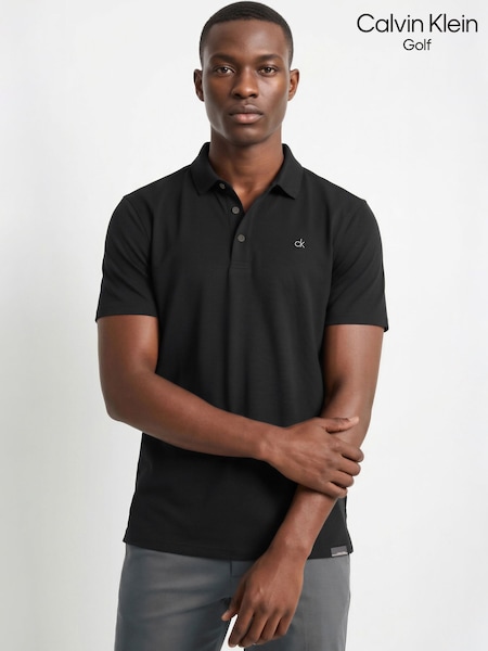 Black - Regular Calvin Klein Golf Metro Liquid Touch Polo Shirt