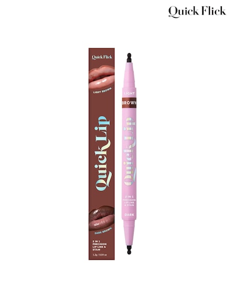 Brown - Quick Flick Lip 2 In 1 Double Sided Precision Lip Liner & Stain