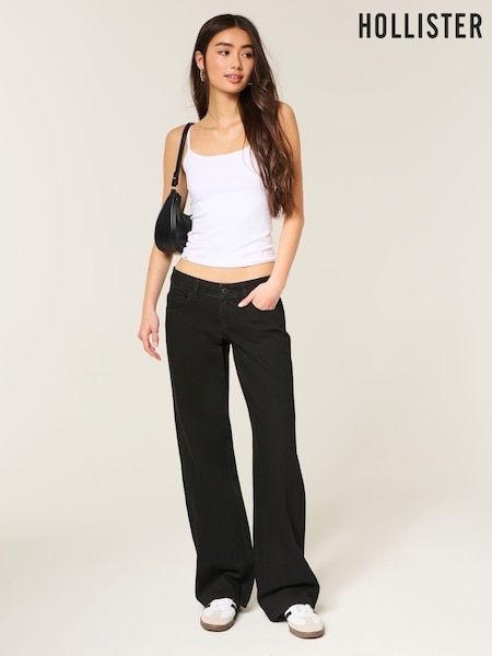 أسود - جينز فضفاض Ultralow من Hollister