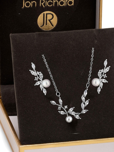Jon Richard Silver Crystal & Pearl Jewellery Set In A Gift Box (R45219) | €10.50
